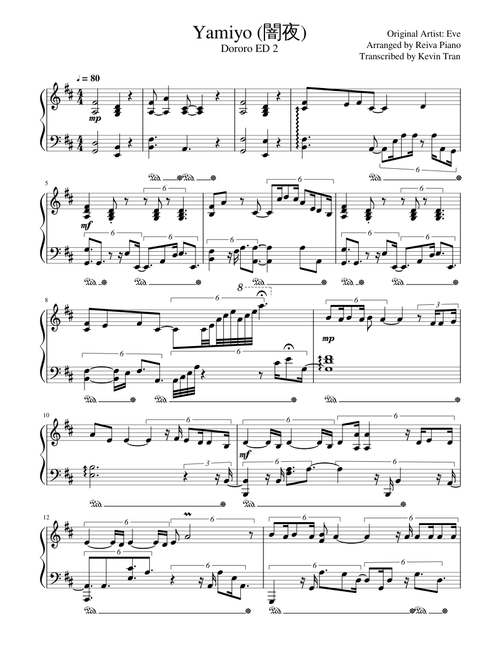 Yamiyo (闇夜) - Dororo ED 2 | Reiva Piano