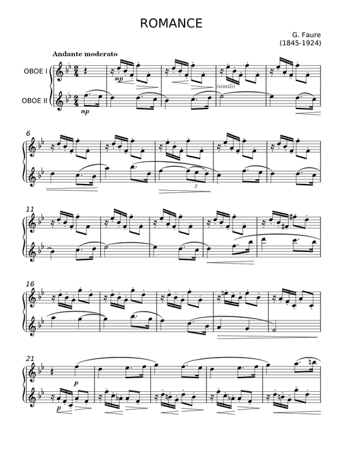 Romance sans paroles No. 3 - Gabriel Fauré