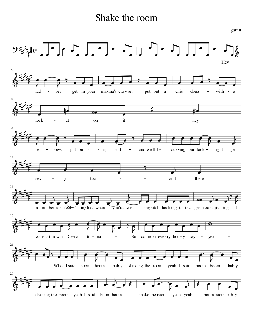 Shake the room Sheet music for Piano (Solo) Easy