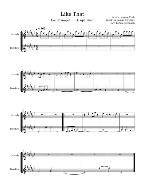 Like That – Metro Boomin - Trumpet duet