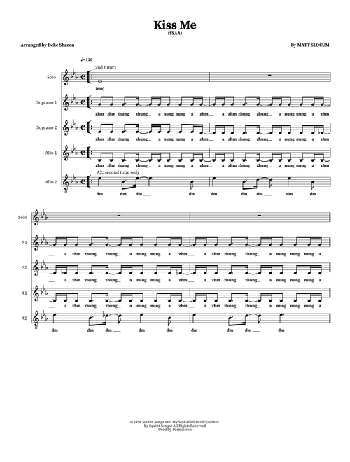 Kiss Me (Arr. Deke Sharon) - Sixpence None The Richer (Choral, 4-Part)