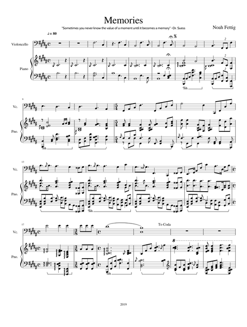 Memories (Piano and Cello Duet)