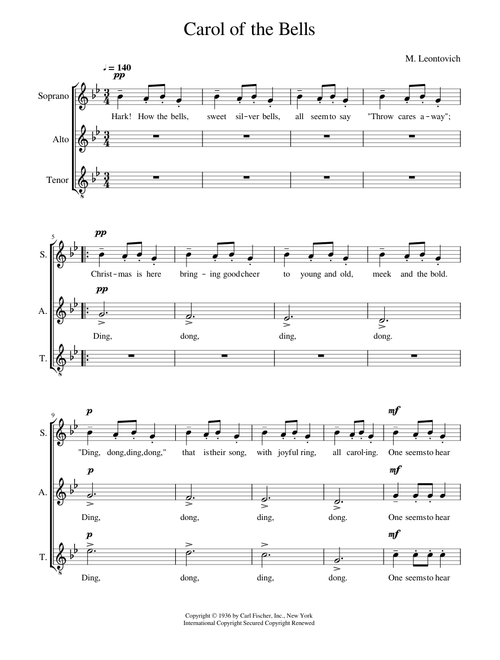 Carol Of The Bells 3-part