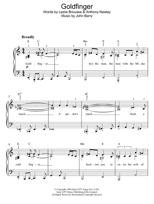 Goldfinger - Shirley Bassey (Piano Solo)