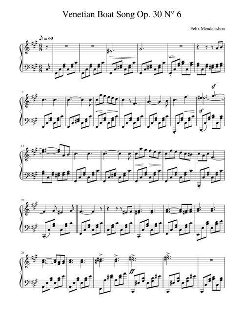 Venetian Boat Song Op. 30 N° 6