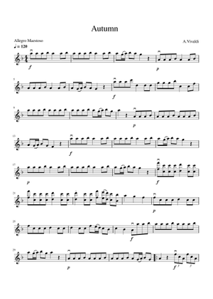 Play Official version of Autumn from The Four Seasons Sheet Music by ...