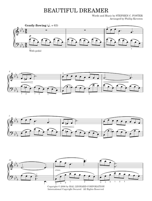 Beautiful Dreamer - Stephen Foster (Piano Solo)
