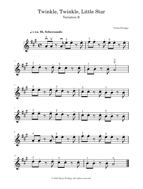 Twinkle, Twinkle, Little Star: Variation B