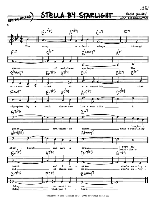 Stella By Starlight - Victor Young (Real Book - Melody-Chords-Lyrics)