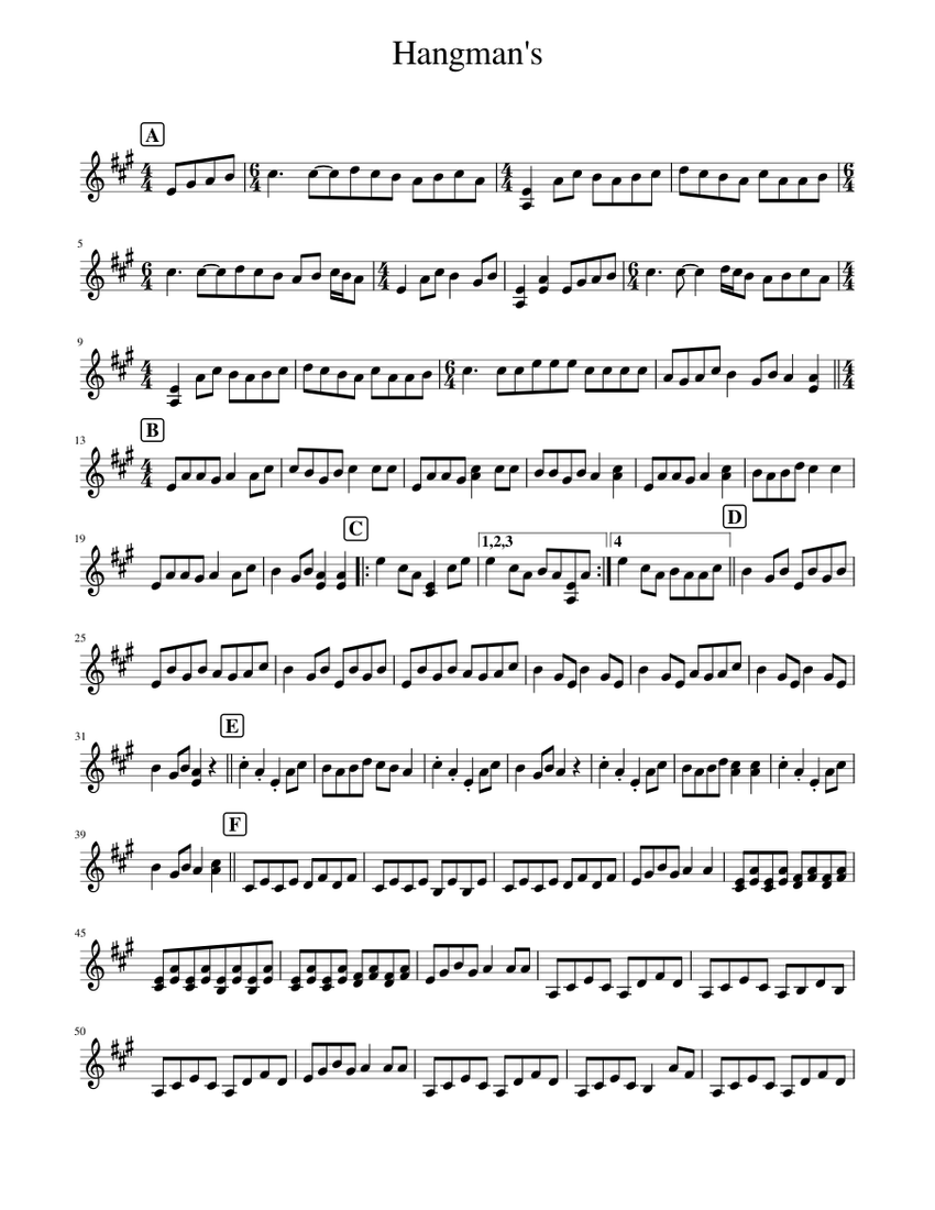 Hangman's Sheet music for Piano (Solo)
