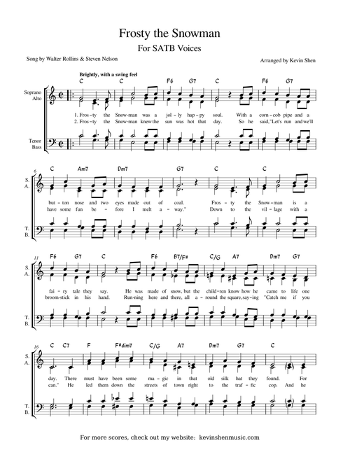 Frosty the Snowman (SATB A Cappella) | Christmas Caroling