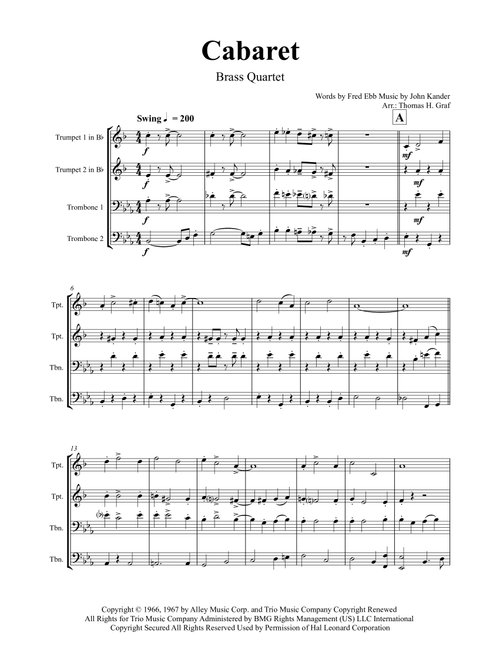 Cabaret (Arr. Thomas H. Graf) - Herb Alpert And The Tijuana Brass (Brass Ensemble)
