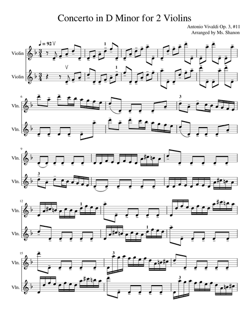 Concerto in D Minor for 2 Violins - Antonio Vivaldi