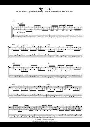 Play Official version of Hysteria Sheet Music by Muse for Guitar