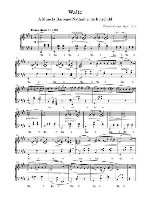 Waltz Op. 69 No. 2 - Frederic Chopin – Frédéric Chopin Waltz Op. 69 No. 2 - Frederic Chopin - Waltz in C sharp minor