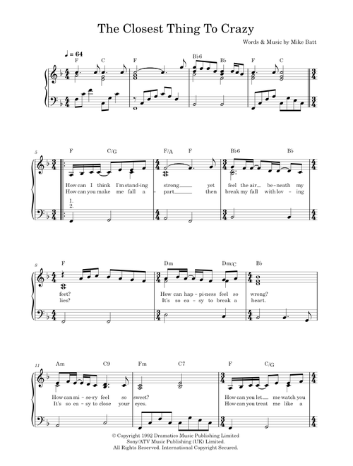 The closest thing to crazy - Katie Melua (Piano Solo)
