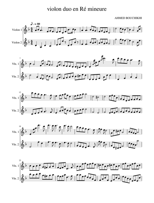 violon duo en ré mineure - Copie 2