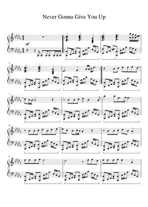 Rick Roll Note Never Gonna Give You Up - Rick Astley Arr. Esther Marotta (SPECIAL 1 ...