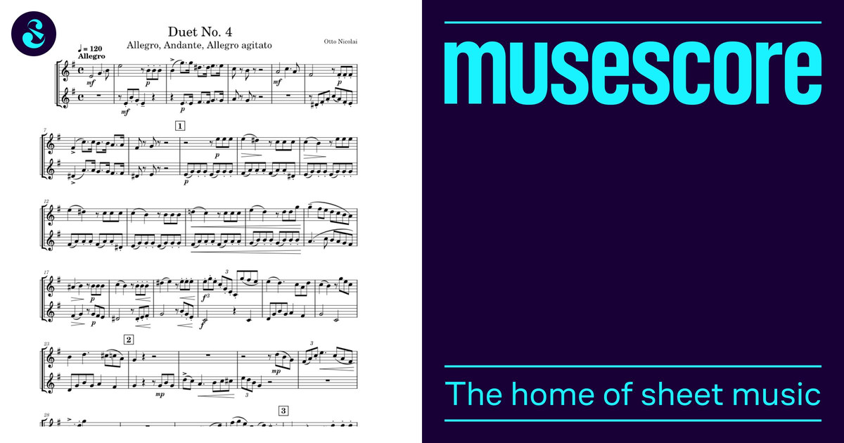 Duet No. 4 - for Two Horns – Otto Nicolai not correct version 