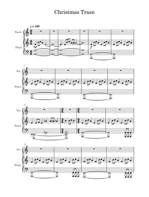 Christmas Truce – Sabaton (Piano)