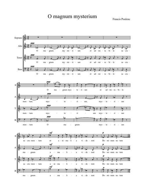 Francis Poulenc - O magnum mysterium