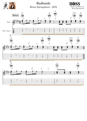 Free Badlands by Bruce Springsteen sheet music | Download PDF or