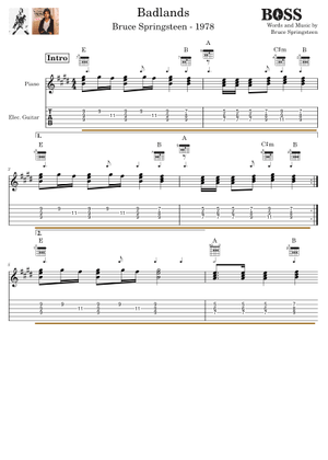 Badlands Sax Solo - Bruce Springsteen Sheet Music for Saxophone