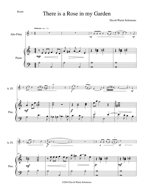 There is a Rose in my Garden for alto flute and piano - David Warin Solomons (Instrumental Solo (with Piano Accompaniment))