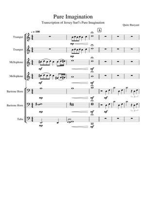 Pure Imagination for Trumpet Choir Sheet Music for Trumpet piccolo