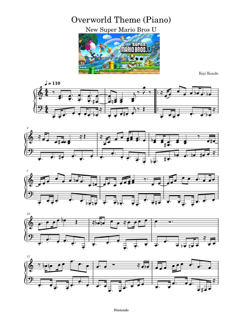 Overworld Theme - New Super Mario Bros. U – Koji Kondo Overworld Theme (Piano)