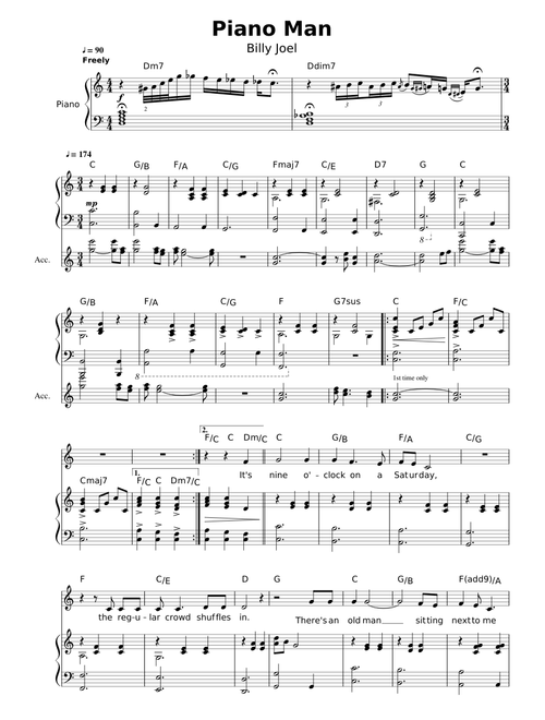 Piano Man Billy Joel arr Jelle Boon