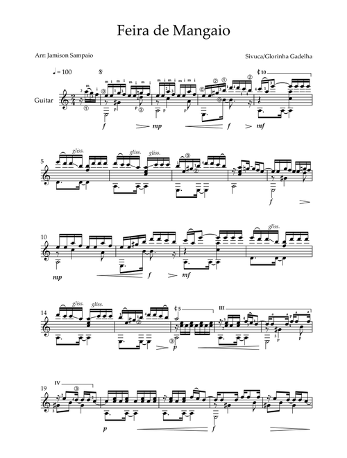 Feira De Mangaio (Arr. Jamison Sampaio) - Severino Dias De Oliveira, Maria Da Gloria Gadelha (Solo Guitar)