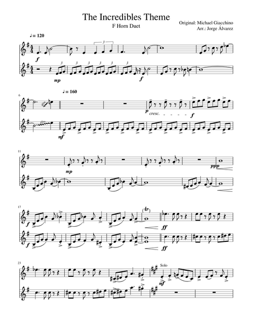 The Incredibles Horn Duet