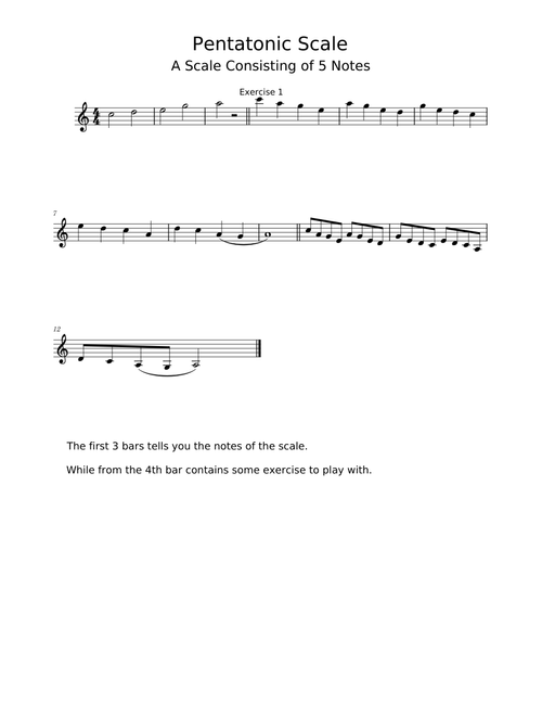 Pentatonic scale – Lessons - Scales Pentatonic Scale