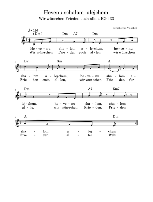 Hevenu shalom aleichem – Misc Traditional