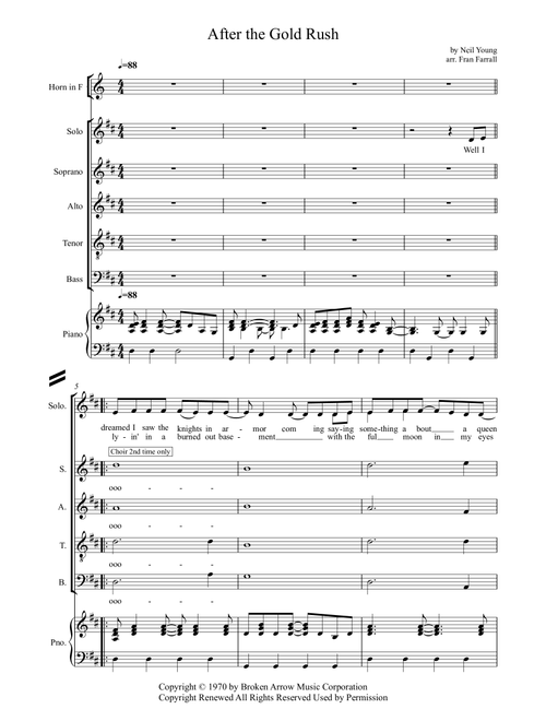After The Gold Rush (Arr. Fran Farrall) - Neil Young (Choral, SATB)