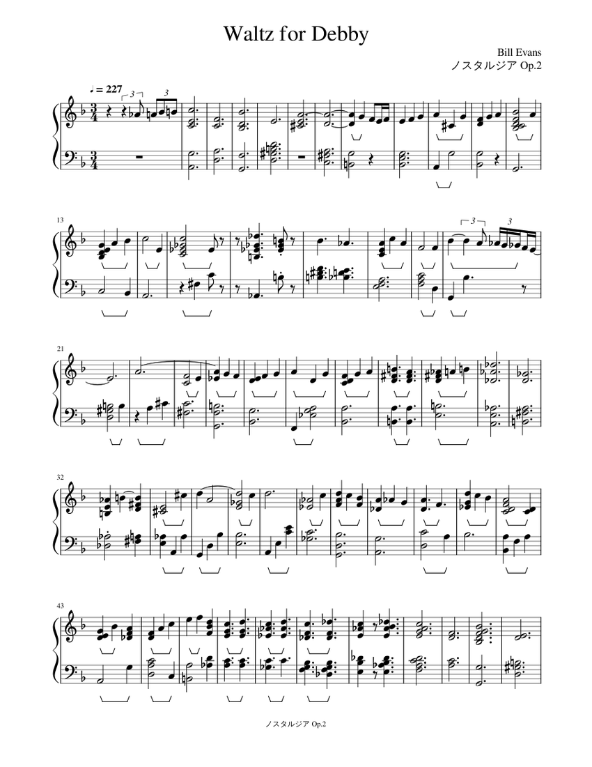 Waltz_for_Debby Sheet Music for Piano (Solo) | MuseScore.com