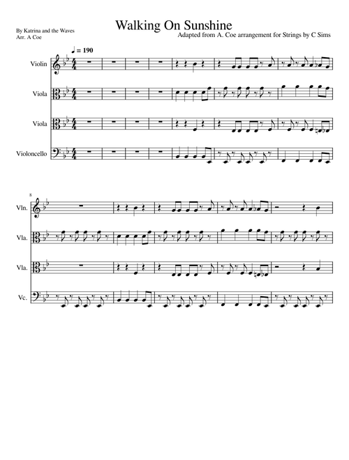 Walking on sunshine – Katrina and the Waves Walking on Sunshine