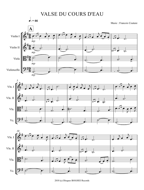 VALSE DU COURS D'EAU - La Suite Fléchée - Francois Couture (String Quartet)