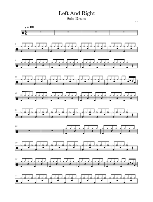 DUMSHEET – The Drums DRUMSHEET – ._. Left And Right