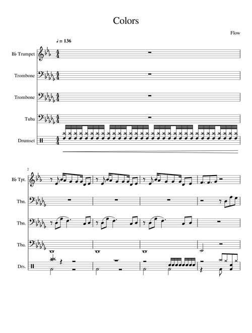 Colors - Flow [Code Geass Opening] | Brass instruments + Drum