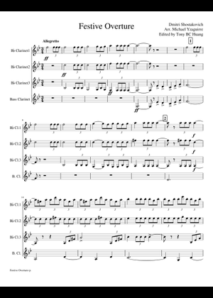Festive Overture for Saxophone Quartet Sheet Music for Saxophone
