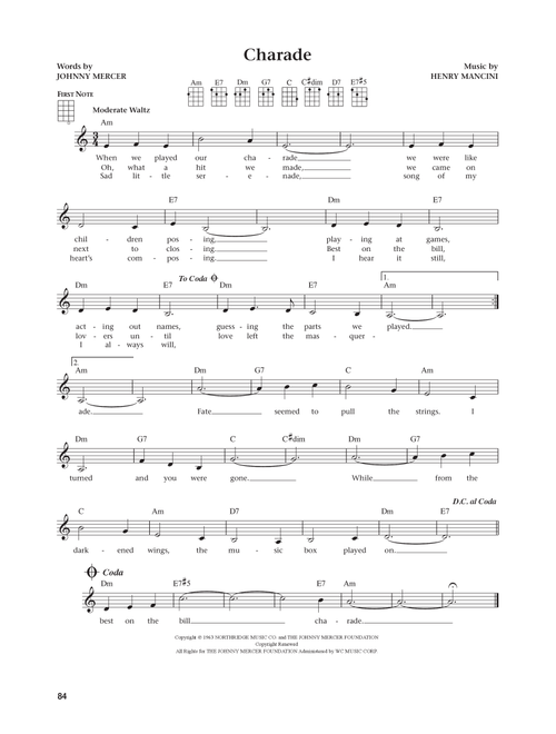 Charade (from The Daily Ukulele) (arr. Jim Beloff) - Henry Mancini, Sammy Kaye, Andy Williams (Ukulele)