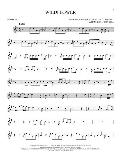 Wildflower - Billie Eilish (Tenor Sax Solo)