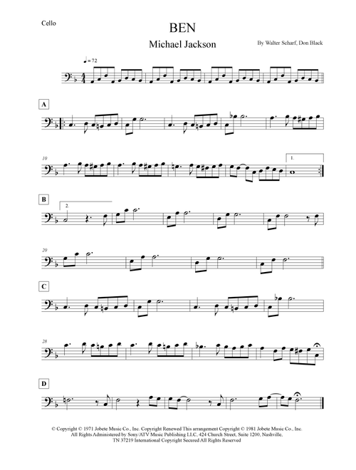 Ben (Arr. Leo Silva) - Michael Jackson (Cello Solo)