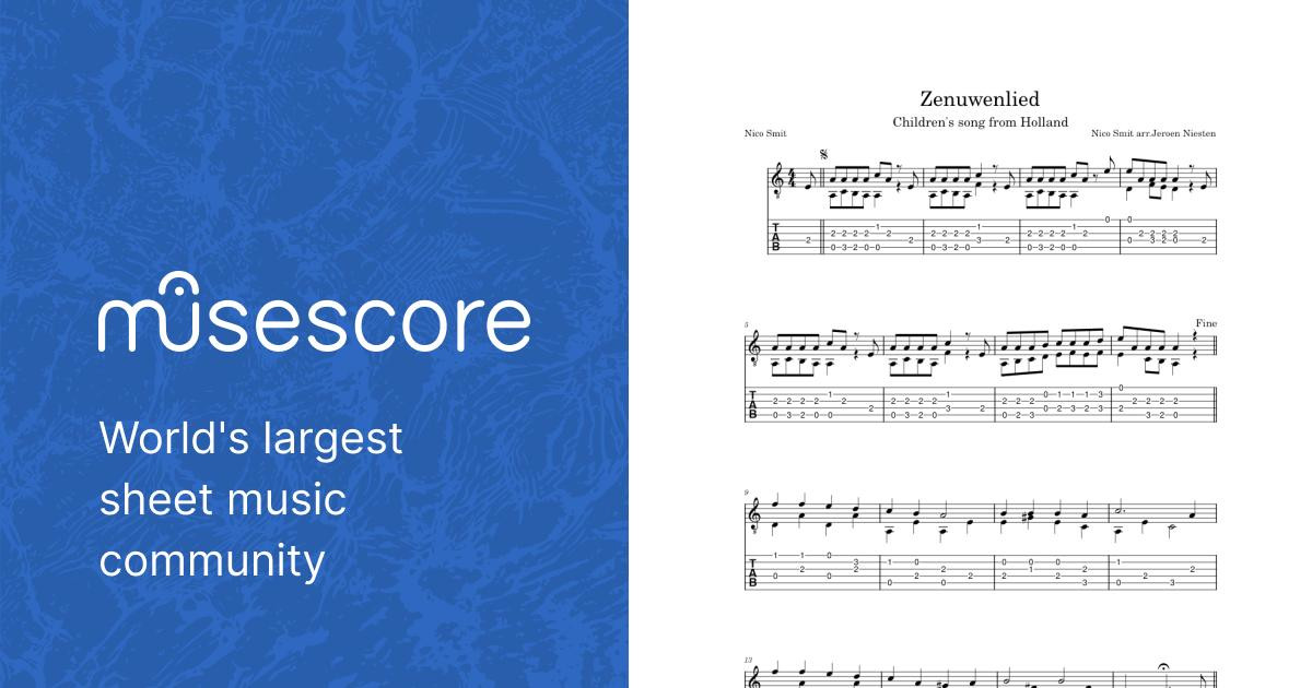 Zenuwenlied + TAB Sheet music for Guitar (Solo) | Musescore.com