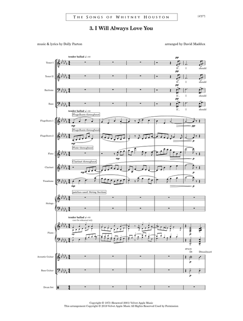 I Will Always Love You (Arr. David Maddux) - Whitney Houston (Large Ensemble)