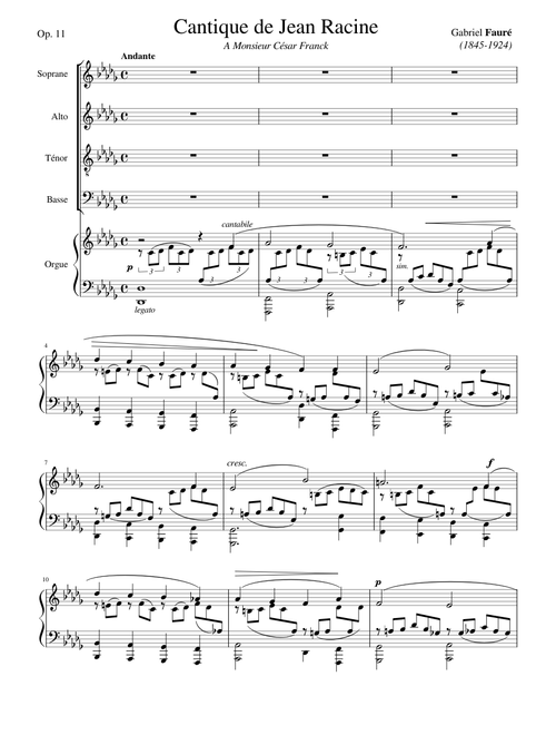 Cantique de Jean Racine - Fauré