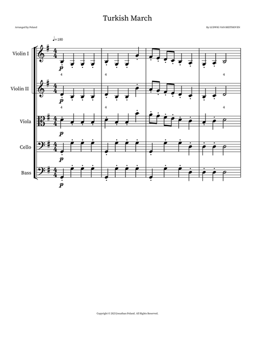 Turkish March (Arr. Poland) - Ludwig Van Beethoven (Orchestra)