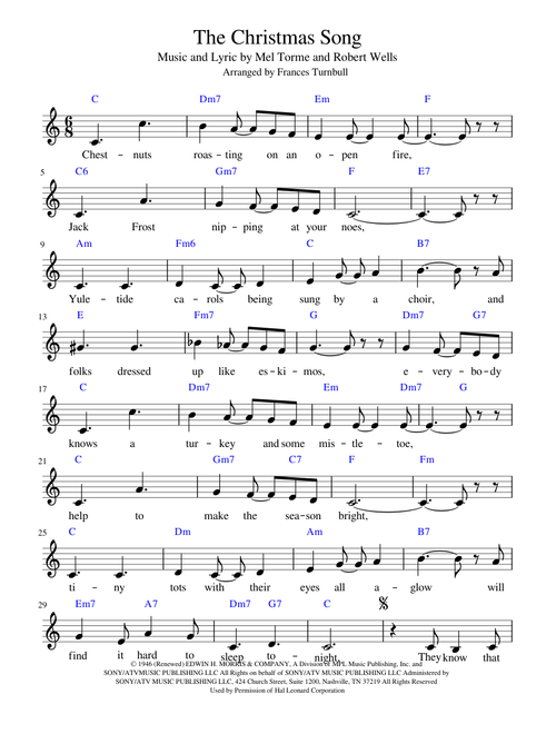 The Christmas Song - GUITAR CHORDS